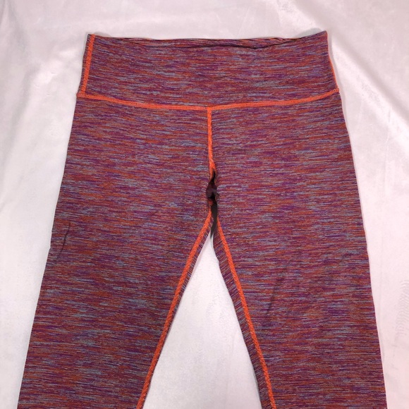 Lululemon wunder under crops orange stripe - Picture 2 of 7